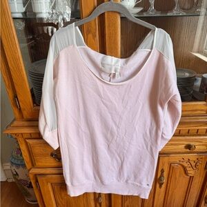 Victoria's Secret Light Pink and White Sweatshirt